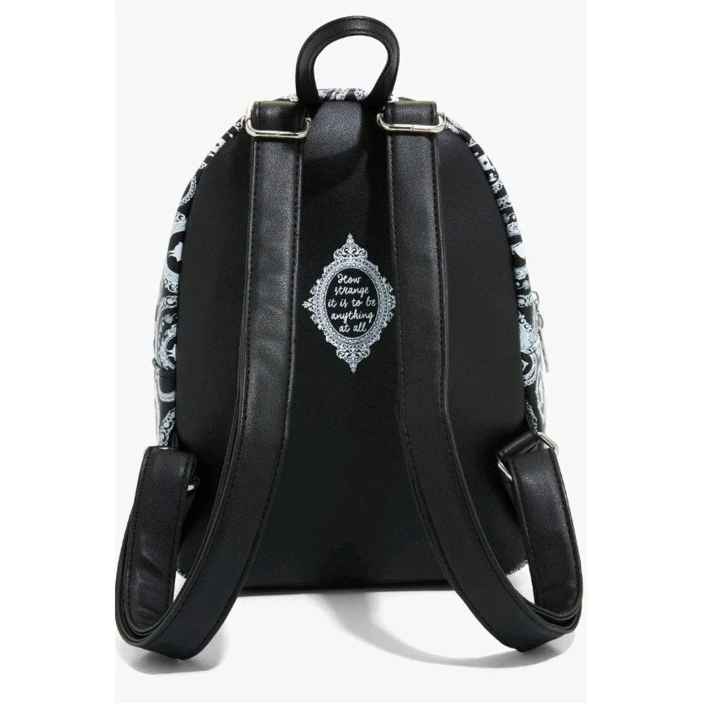NEW Loungefly Disney Alice In Wonderland Black & White All Over Icons Backpack